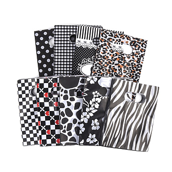 Printed Plastic Bags, Rectangle, Black, 55x45cm
