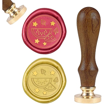 DIY Wood Wax Seal Stamp, Ice Cream Pattern, 83x22mm, Head: 7.5mm, Stamps: 25x14.5mm