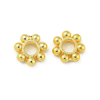 Rack Plating Zinc Alloy Spacer Beads, Long-Lasting Plated, Flower, Real 18K Gold Plated, 5x1.5mm, Hole: 1.8mm