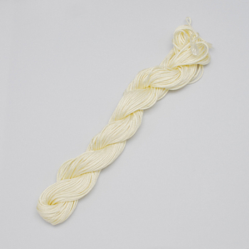 Nylon Thread, Nylon Jewelry Cord for Custom Woven Bracelets Making, Light Goldenrod Yellow, 2mm, about 13.12 yards(12m)/bundle, 10bundles/bag, about 131.23 yards(120m)/bag