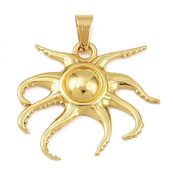 Ocean Theme 304 Stainless Steel Pendants, Golden, Octopus, 27x31x4mm, Hole: 6x3mm