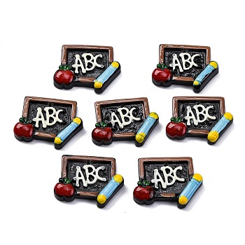 SUNNYCLUE 25Pcs Teachers' Day Theme Opaqie Resin Pendants, Blackboard Charm, Colorful, 19~20x27~28x4~5mm, Hole: 1.4~1.8mm