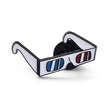 Independence Day Theme Enamel Pins, Black Alloy Brooches for Backpack Clothes, Glasses, 16x31mm