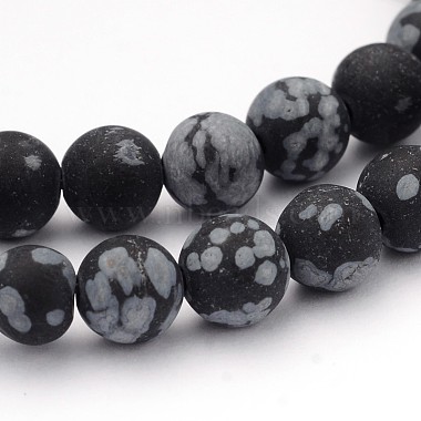 6mm Round Snowflake Obsidian Beads
