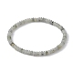 Natural White Labradorite Rondelle Beaded Stretch Bracelets(BJEW-JB09980-04)-1
