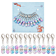 12Pcs Round Rainbow ABS Plastic Imitation Pearl Pendant Stitch Markers(HJEW-NB00013)-1