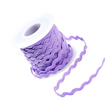 25M Wave Bending Fringe Trim, Sewing Ribbon, for Cloth Dress DIY Making Decorate, Purple, 1/4 inch(5mm), about 27.34 Yards(25m)/Set(OCOR-YW0001-15C)