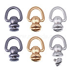 6Pcs 3 Colors Brass Ball Studs Rivets, Pull Ring Rivets, for Phone Case DIY, DIY Leather Craft, Handbag, Purse Accessories, Mixed Color, 27mm(KK-CA0003-67)