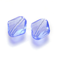 K9 Glass, Imitation Austrian Crystal Beads, Grade AAA, Faceted, Rhombus, Cornflower Blue, 14~14.5x12x5~7mm, Hole: 0.9~1mm(X-SWAR-F080-12x14mm-14)