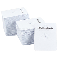 Paper Brooch Display Cards, with PVC Back, for Hanging Brooch Display, White, 7.2x5.7x0.04cm, 100pcs/bag(DIY-WH0199-93A)