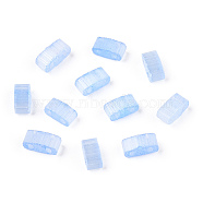 2-Hole Glass Seed Beads, Imitation Cat Eye, Rectangle, Cornflower Blue, 2.5x4.5~5.5x2~2.5mm, Hole: 0.7~0.9mm(SEED-N006-001-A02)
