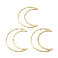 Brass Pendant, for Jewelry Making, Hollow Moon, Raw(Unplated), 50x40x1mm(KK-P206-07C)