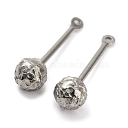 304 Stainless Steel Pendant Bails, with 316 Stainless Steel Bead, Beadable Pins, Round, Stainless Steel Color, 18.5mm, Ball: 5mm, Hole: 0.9mm, Pin: 1mm(STAS-M330-01B-P)