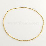 304 Stainless Steel Box Chain Necklaces, Golden, 20 inch(50.8cm)(NJEW-R223-01)