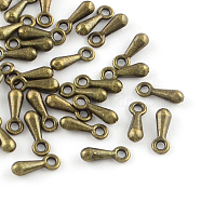 Alloy Charms, Chain Extender Drop, Teardrop, Antique Bronze, 7x2.5x2mm, Hole: 1mm, about 5000pcs/bag(PALLOY-R069-AB)