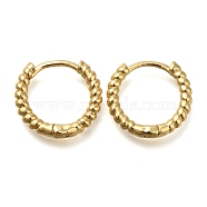 Rack Plating Brass Hoop Earrings, Long-Lasting Plated, Cadmium Free & Lead Free, Real 18K Gold Plated, Twist, 14x15mm(KK-S402-03E)