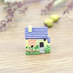 Resin Villa House Figurines Display Decorations, Micro Landscape Garden Decoration, Medium Slate Blue, 20x25x30mm(WG62779-04)