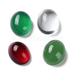 Transparent Glass Cabochons, Oval, Mixed Color, 10x8x4.5mm(GLAA-B015-11)