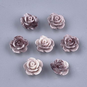 Synthetic Coral Beads, Dyed, Flower, Rosy Brown, 10x10x6mm, Hole: 1mm