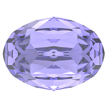 Preciosa&reg MAXIMA Crystal Fancy Stones, Czech Crystal, 435 12 601 Oval, Dura Foiling, 20410 Tanzanite, 8x6mm