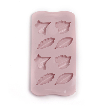 Food Grade Silicone Vein Molds, Fondant Molds, For DIY Cake Decoration, Chocolate, Candy, UV Resin & Epoxy Resin Jewelry Making, Leaf, Pink, 216x108x13.5~14.5mm, 1: 35.5x36mm, 2: 51.5x24.5mm, 3: 36.5x44.5mm, 4: 50.5x22.5mm