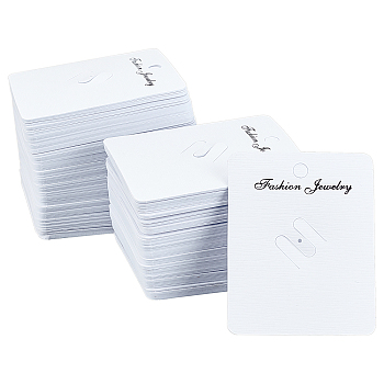 Paper Brooch Display Cards, with PVC Back, for Hanging Brooch Display, White, 7.2x5.7x0.04cm, 100pcs/bag