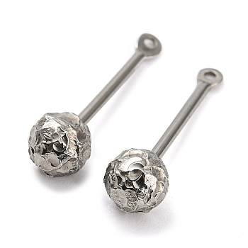 304 Stainless Steel Pendant Bails, with 316 Stainless Steel Bead, Beadable Pins, Round, Stainless Steel Color, 18.5mm, Ball: 5mm, Hole: 0.9mm, Pin: 1mm