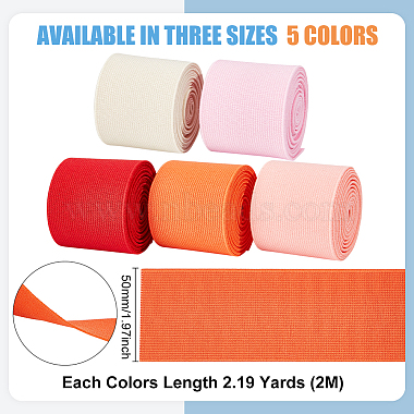 9~10m 5 Farben Polyester flaches elastisches Gummiband(EC-BC0001-49A)-2