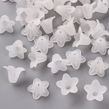 18mm White Flower Acrylic Beads