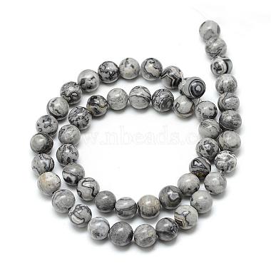 Natural Map Stone/Picasso Stone/Picasso Jasper Beads Strands(G-T053-10mm-04)-2