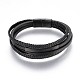 Braided Microfiber PU Leather Cord Multi-strand Bracelets(BJEW-K206-H-01B)-1