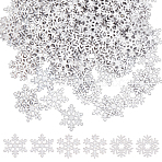 Brass Cabochons, Nail Art Decoration Accessories, Snowflake, Platinum, 5.5x5.5x0.15mm, 3 boxes/set(MRMJ-WH0086-59P)