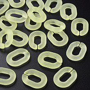Transparent Acrylic Linking Rings, Quick Link Connectors, for Cable Chains Making, Frosted, Oval, Yellow, 24x18x5mm, Inner Diameter: 13x7mm, about 403pcs/500g(MACR-S373-20A-D03)