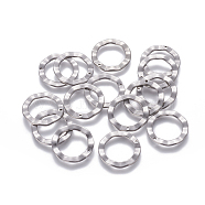 201 Stainless Steel Pendants, Ring, Stainless Steel Color, 18x1mm, Hole: 1mm, Inner Diameter: 13mm(X-STAS-L234-048P)