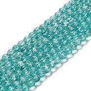 Drawbench Transparent Glass Beads Strands, Spray Painted, Round, Medium Spring Green, 4mm, Hole: 1.1~1.3mm, 31.4 inch(GLAD-Q012-4mm-11)