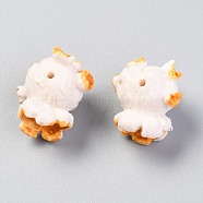 Resin Beads, Imitation Food, Popcorn Toy, Seashell Color, 21x19.5x16.5mm, Hole: 2mm(RESI-O009-17A)