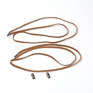 Spandex High Elastic Yarn Shoelaces, with Aluminum Buckles, Flat, Dark Goldenrod, 18~1020x6~8x1.5~8mm, 4pcs/set(DIY-WH0225-80F)