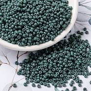 MIYUKI Round Rocailles Beads, Japanese Seed Beads, 8/0, (RR4481) Duracoat Dyed Opaque Eucalyptus, 3mm, Hole: 1mm, about 19000~20500pcs/pound(SEED-G008-RR4481)