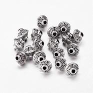 Tibetan Style Antique Silver Tone Bicone Alloy Spacer Beads, Metal Findings Accessories for DIY Crafting, Lead Free & Cadmium Free & Nickel Free, 5.4x6.3mm, Hole: 1mm(X-LF1152Y-NF)