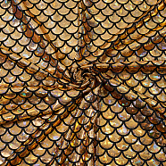 Sparkly Hologram Spandex Mermaid Printed Fish Scale Fabric, Stretch Fabric, Light Khaki, 100x150x0.03cm(AJEW-WH0314-30D)