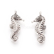 Tibetan Style Alloy Charms, Lead Free & Cadmium Free, SeaHorse, Antique Silver, 22x9x3mm, Hole: 1.5mm(TIBEP-A19239-AS-RS)