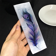 Rectangle Natural Selenite Display Decoration, Reiki Energy Stone Decorations, Feather, 140x45x10mm(PW-WG79338-06)