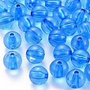 Transparent Acrylic Beads, Round, Deep Sky Blue, 12x11mm, Hole: 2.5mm, about 566pcs/500g(MACR-S370-A12mm-759)