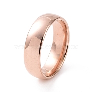 201 Stainless Steel Plain Band Ring for Women, Rose Gold, Inner Diameter: 17mm(RJEW-I089-22RG)