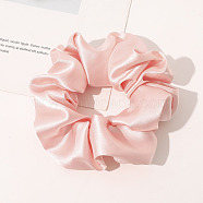 Satin Face Elastic Hair Accessories, for Girls or Women, Scrunchie/Scrunchy Hair Ties, Misty Rose, 120mm(OHAR-PW0007-43E)