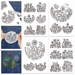 4 Sheets 11.6x8.2 Inch Stick and Stitch Embroidery Patterns, Non-woven Fabrics Water Soluble Embroidery Stabilizers, Flower, 297x210mmm(DIY-WH0455-073)