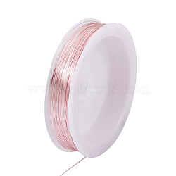Copper Wire, Round, for Jewelry Making, Pink, 0.3mm, about 236.22 Feet(72m)/Roll(CWIR-TAC0002-01A-PI)