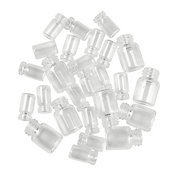 Column Glass Bottles, Wishing Bottles, without Plugs, Clear, 1.85~2.5x1~1.55cm, Inner Diameter: 0.6~0.75cm
