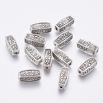 Alloy Beads, Lead Free & Cadmium Free & Nickel Free, Antique Silver, 12x5mm, Hole: 1mm