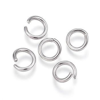 304 Stainless Steel Open Jump Rings, Stainless Steel Color, 12 Gauge, 11x2mm, Inner Diameter: 7mm